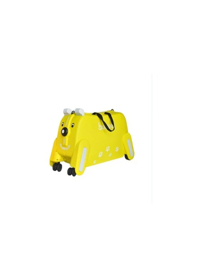 Cute Kids Trolley Bag Dog Shape Kid Toy Travel Luggage 1-8 age (Yellow)