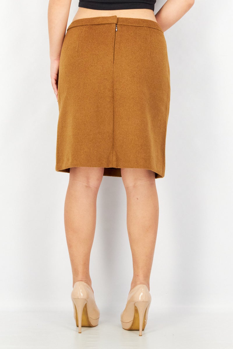 Women Textured Mini Skirt, Tan