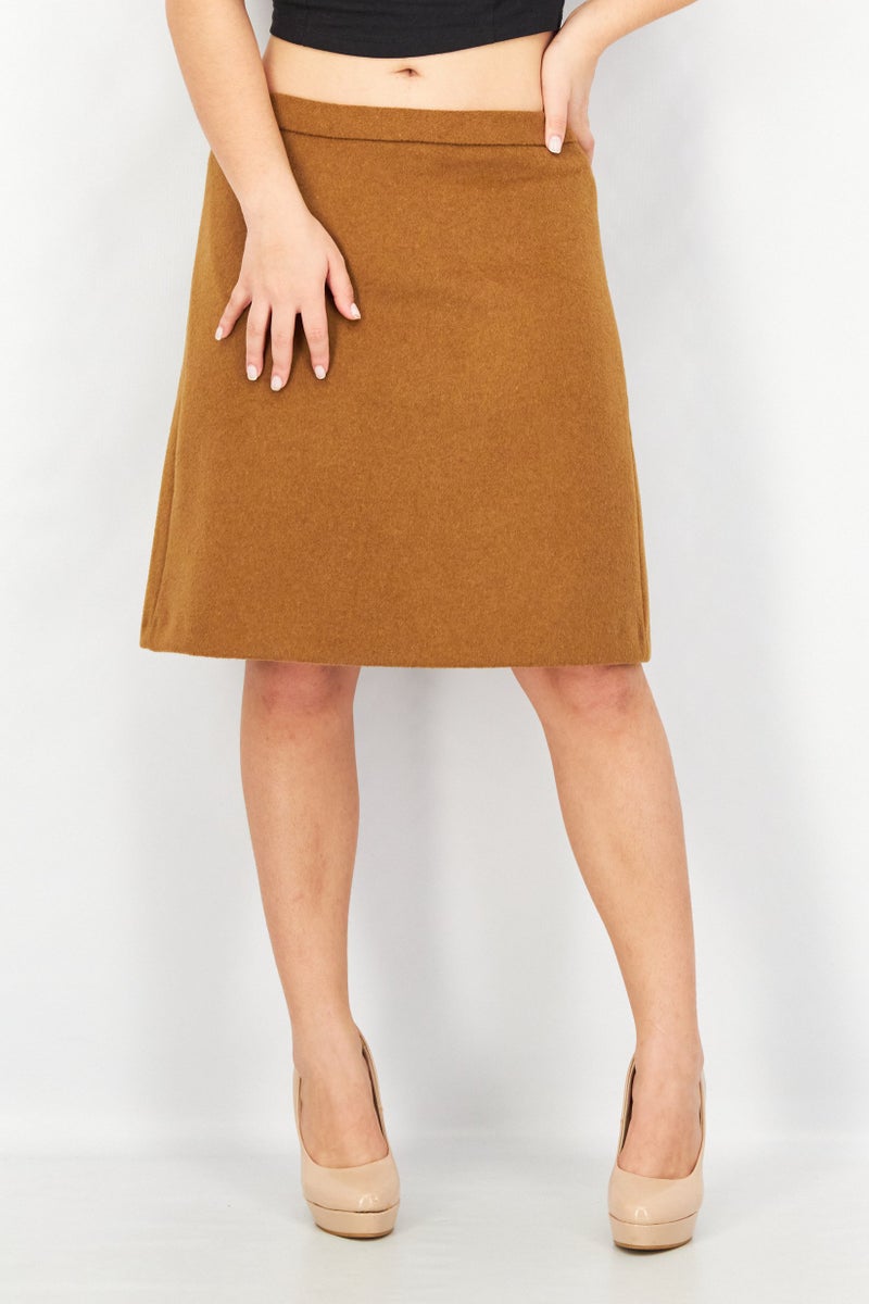 Women Textured Mini Skirt, Tan