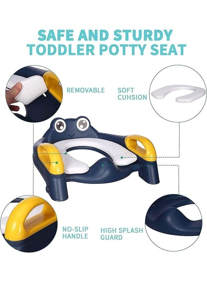 Foldable Toilet Training Seat With Adjustable Step Stool Ladder