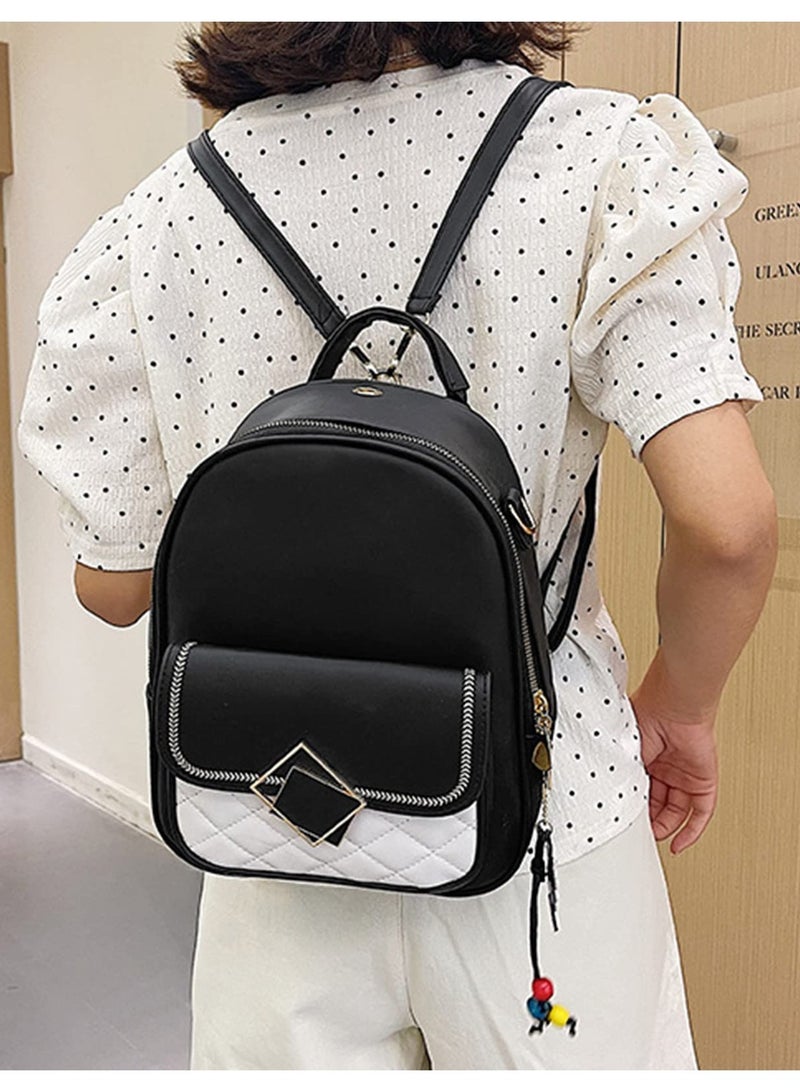 Stylish PU Leather Women Backpack Mini Handbag Casual Daypack for Teen Girls School Travel Work