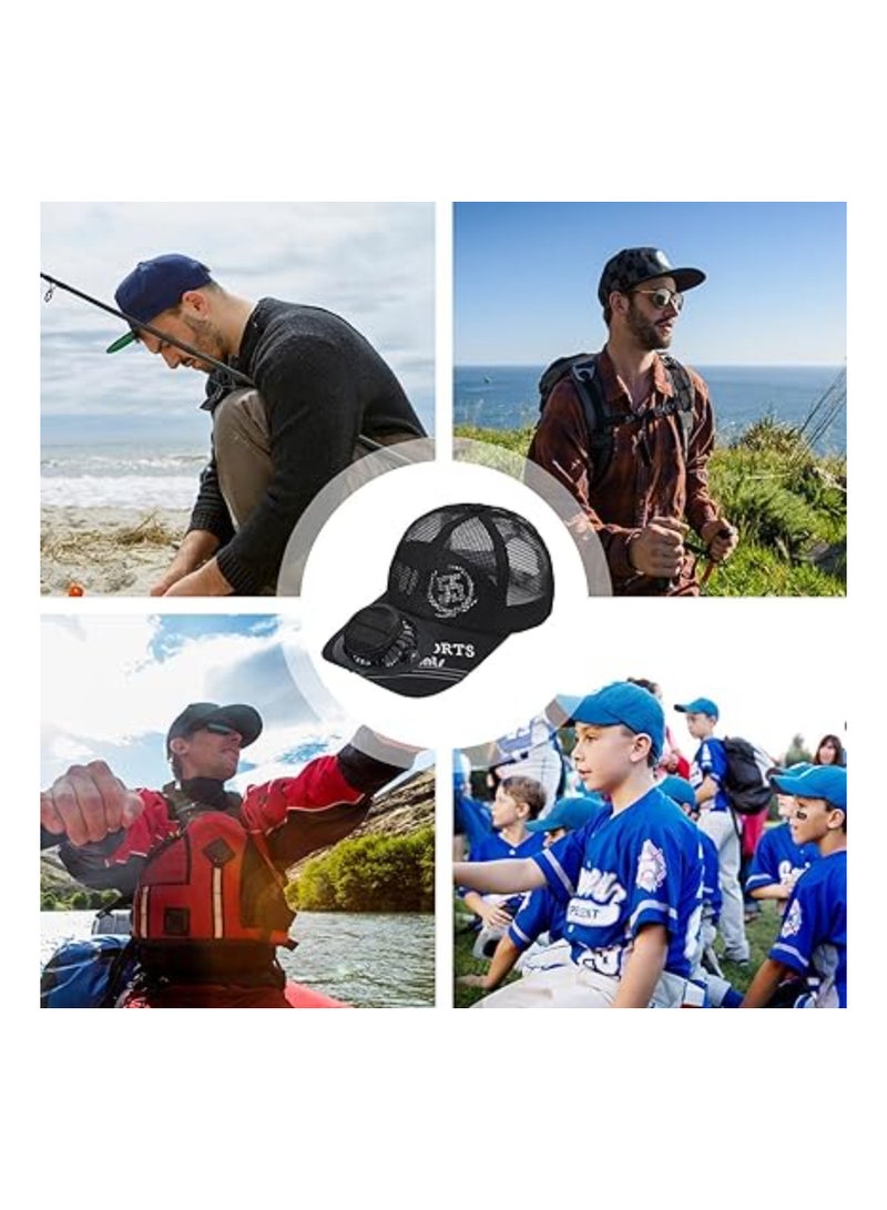 Solar-Powered Fan Hat, Adjustable Sun Visor Baseball Cap with USB Charging, Wide Brim Beach Hat with Upgraded Fan Speeds for Ultimate Sun Protection.