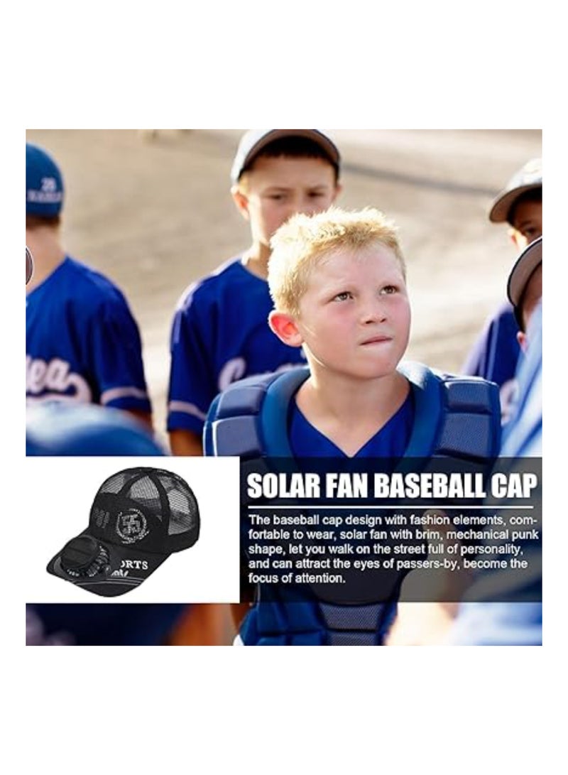 Solar-Powered Fan Hat, Adjustable Sun Visor Baseball Cap with USB Charging, Wide Brim Beach Hat with Upgraded Fan Speeds for Ultimate Sun Protection.