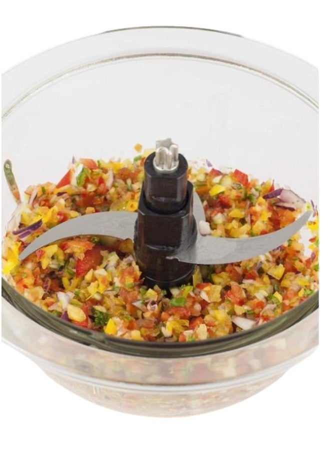 CASO UZ 400 - Universal Chopper 4 Premium Stainless Steel Knives, Heavy Duty Glass Container with 1.2 Litre Capacity, Ideal Chopper for Fruit, Vegetables, Fish, Meat, Nuts