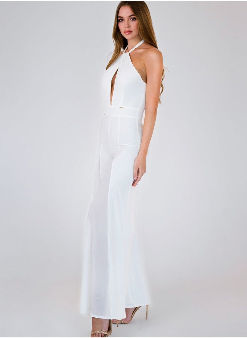 Key Hole Wide Leg Jumpsuit