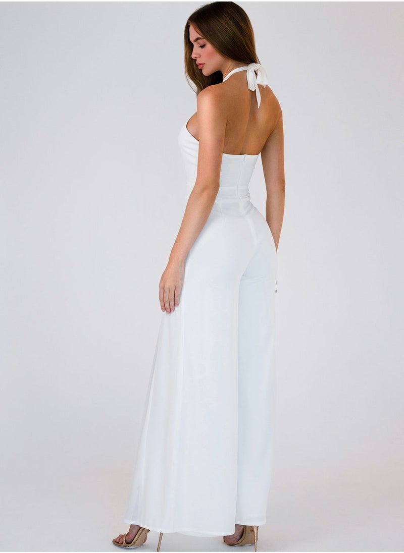 Key Hole Wide Leg Jumpsuit