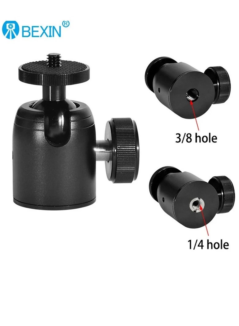 K26 Metal Mini Ball Head Universal 360° Rotatable Panoramic Tripod Ballhead for DSLR Camera Monopod Extension Pole Adapter