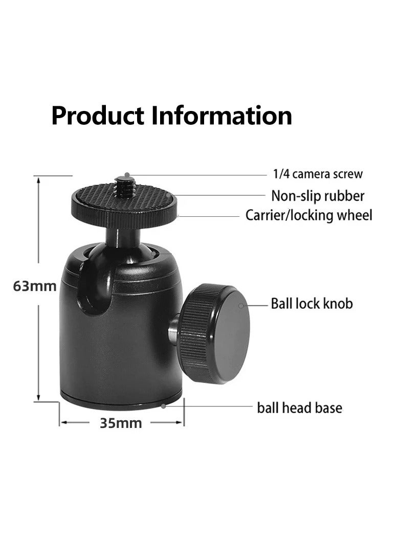 K26 Metal Mini Ball Head Universal 360° Rotatable Panoramic Tripod Ballhead for DSLR Camera Monopod Extension Pole Adapter