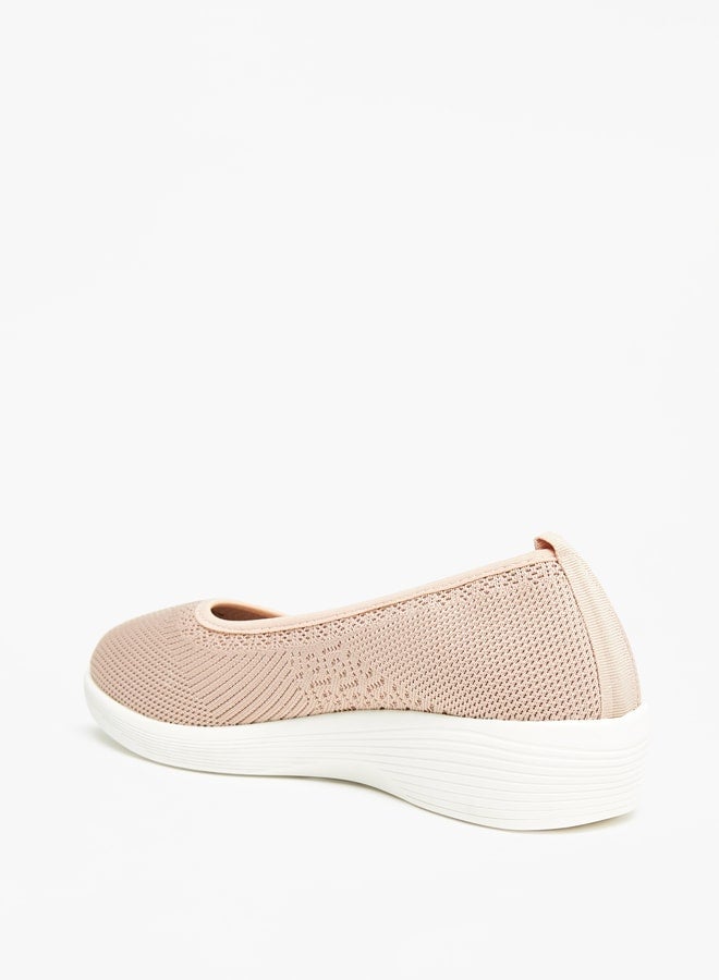 Women Textured Slip-On Shoes with Wedge Heel