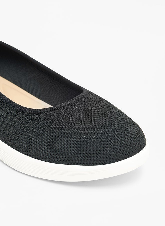 Women Textured Slip-On Shoes with Wedge Heel