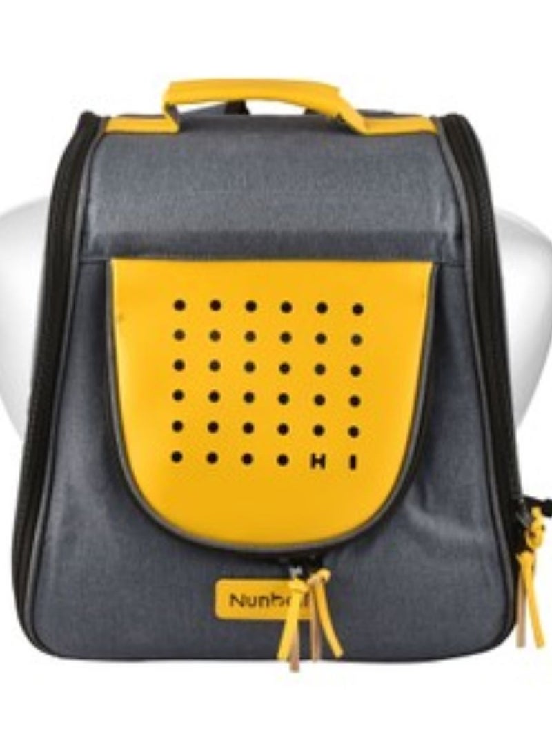 Nunbell Gray & Yellow Pet Carrier Bag (48x32x23cm) 1 pcs