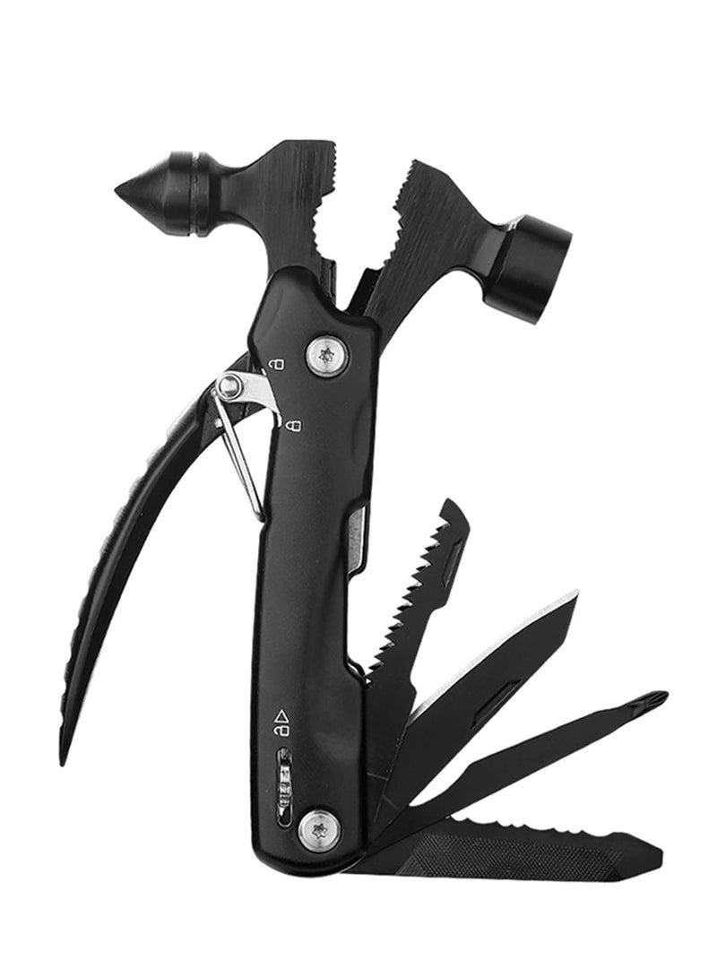 Hammer Multitool with Knife Saw, Wire Cutter, Pliers, Sheath for Fishing, Camping and Survival, Emergency Hammer Safety Hammer Life Saving Hammer for Camping Vehicle