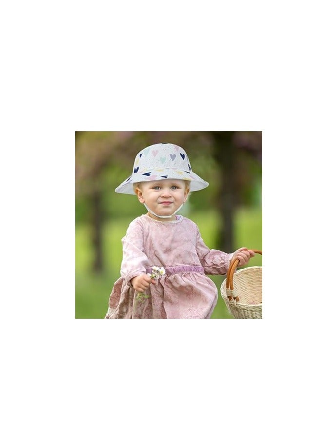 Reversible Baby Sun Hat 2-Pack for Toddlers, UPF 50+ UV Protection Beach Bucket Hat with Wide Brim, Ideal for Boys and Girls, Size 50 for Ages 1-2 Years.