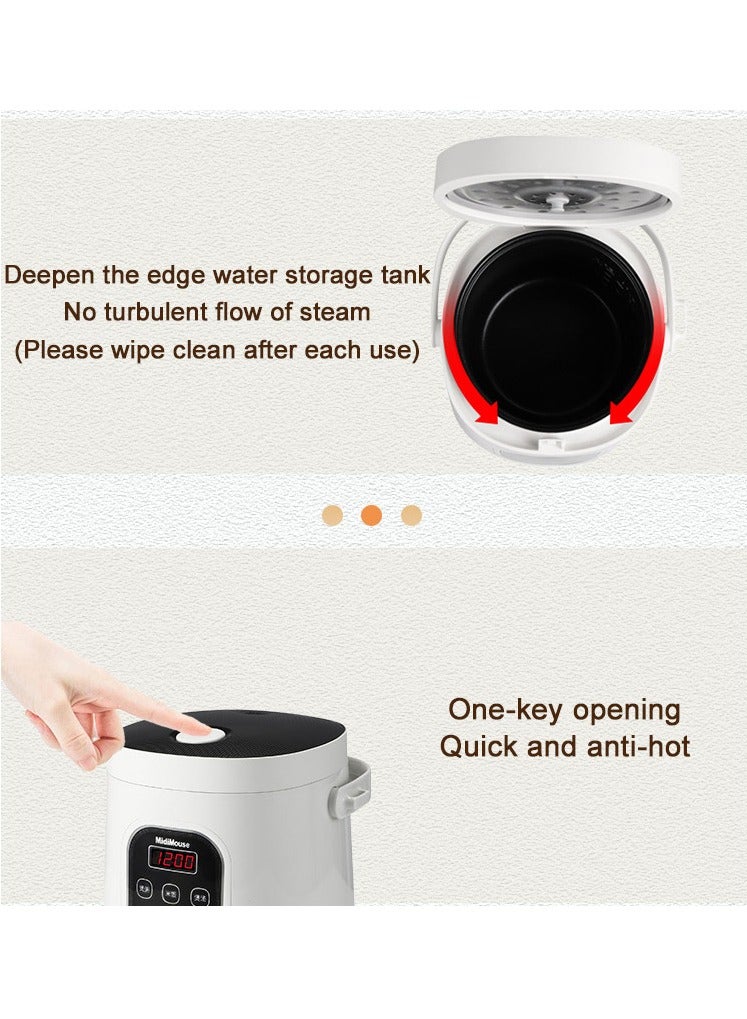 12V 24V Rice Cooker for Car 2L Cooking Food Pot Electric Portable Steamer Fast Fully Automatic High Temperature Protection for  Travel to Make Rice Soup Porridge Cake