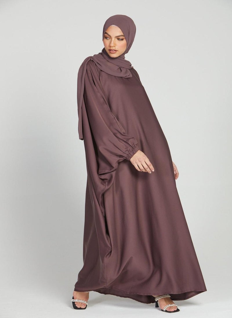 Chic Brown Abaya with matching hijab