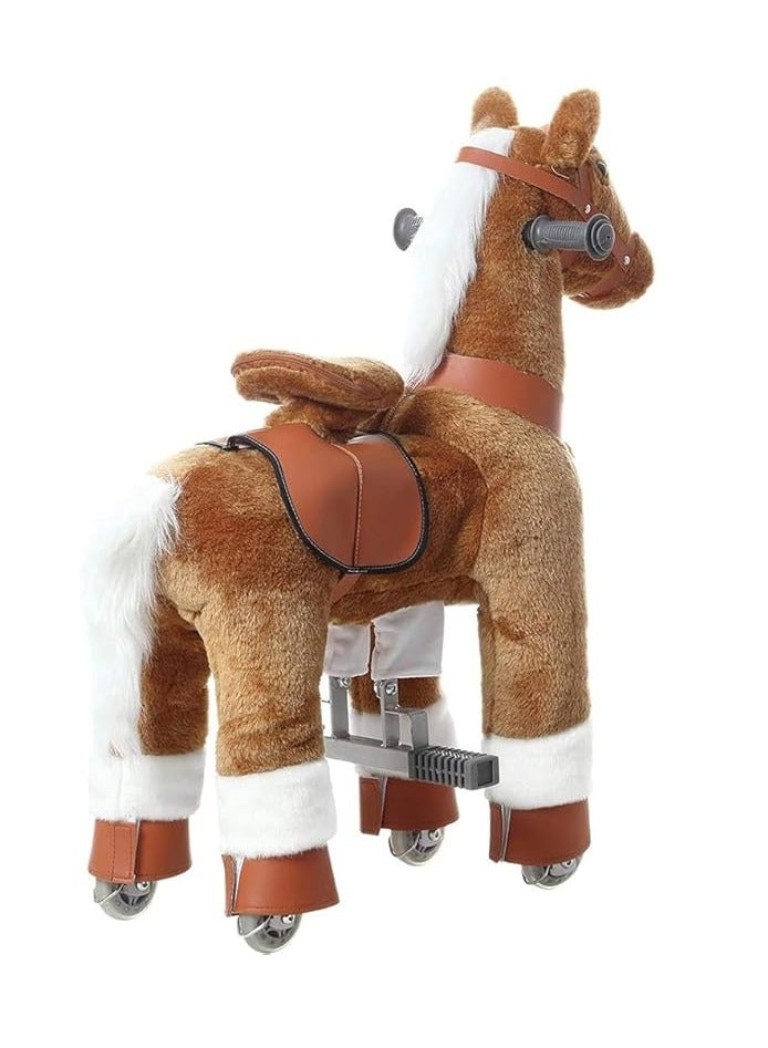 COOLBABY Ride On Horse Mechanical Walking Horse,Horse Ride on Toy,Toddlers Plush Pony Riding Horse,Size for Kids Ages 3-6 Years,Brown