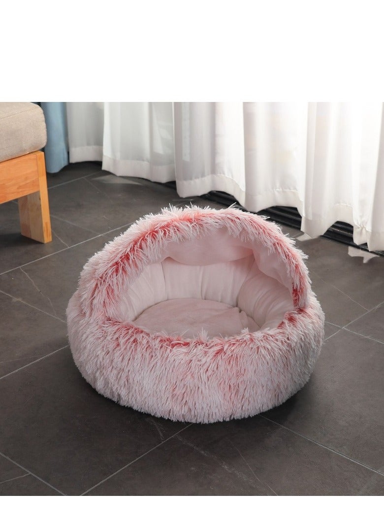 Round half pack enclosed plush cat nest