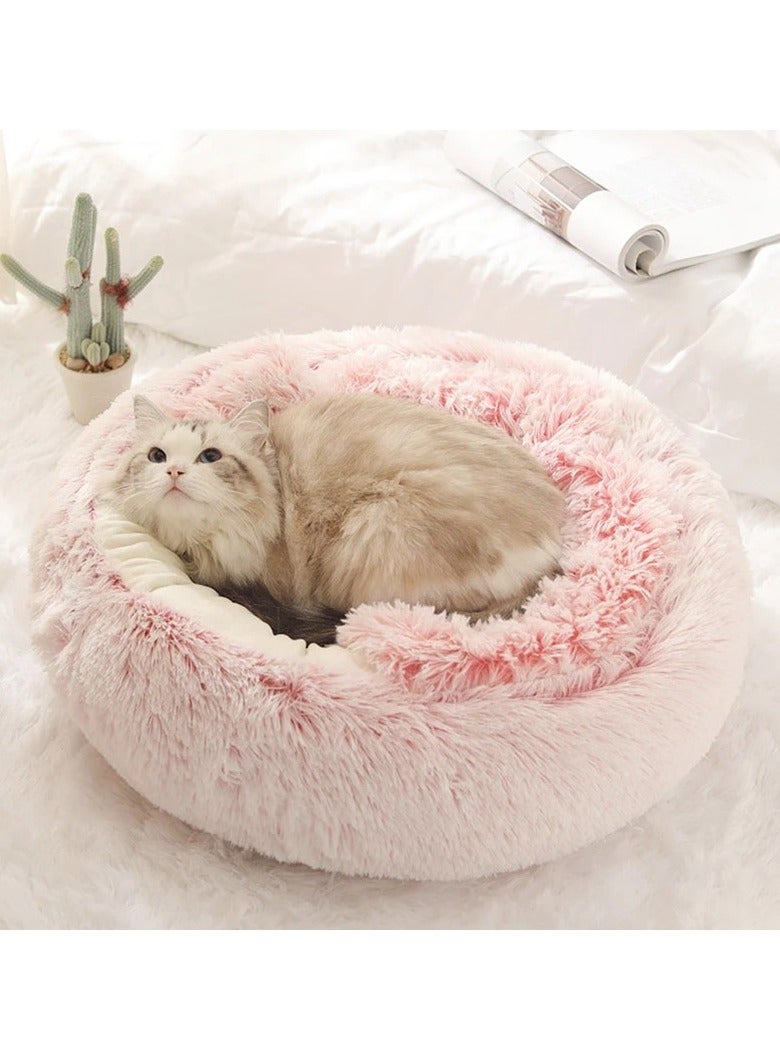 Round half pack enclosed plush cat nest