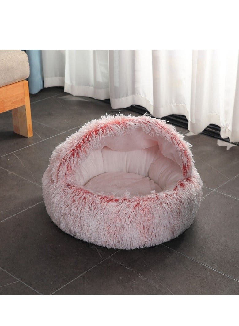 Round half pack enclosed plush cat nest