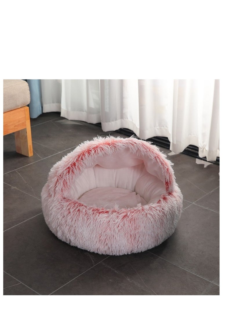 Round half pack enclosed plush cat nest