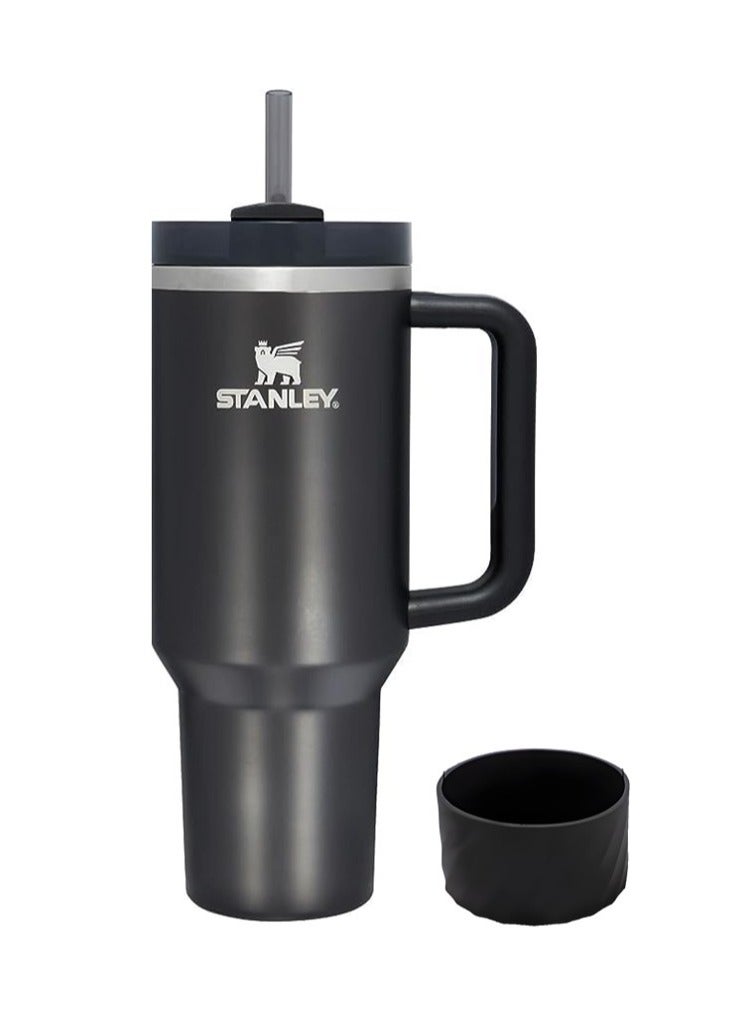 Stanley Quencher H2.0 FlowState Stainless Steel Vacuum Insulated Tumbler with Lid and Straw, Paired with Non-Slip Silicone Cover, Great for Water, Iced Tea or Coffee, Smoothie and More, 40 OZ