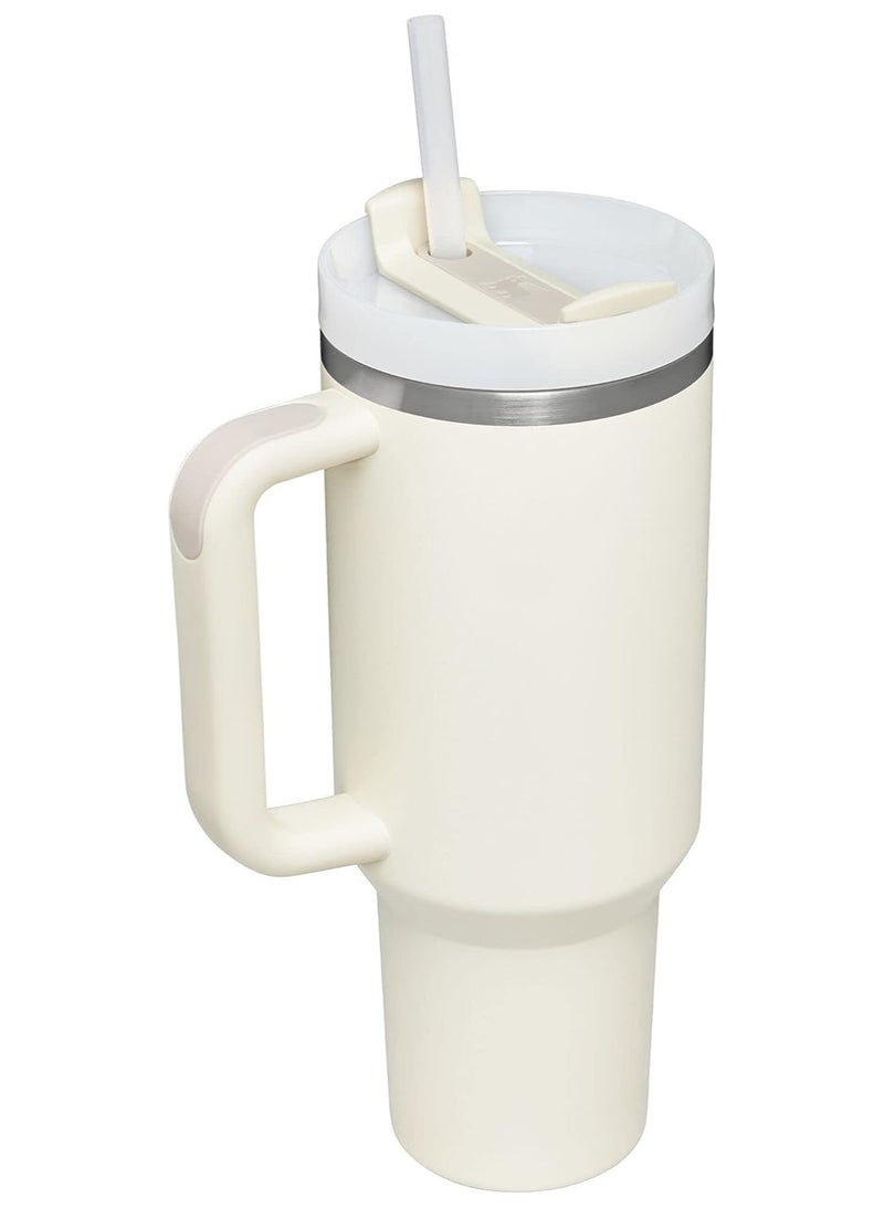 Stanley Quencher H2.0 FlowState Stainless Steel Vacuum Insulated Tumbler with Lid and Straw, Paired with Non-Slip Silicone Cover, Great for Water, Iced Tea or Coffee, Smoothie and More, 40 OZ