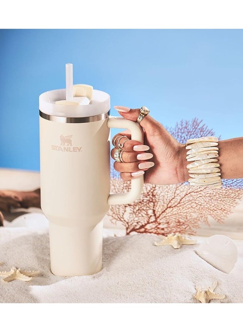 Stanley Quencher H2.0 FlowState Stainless Steel Vacuum Insulated Tumbler with Lid and Straw, Paired with Non-Slip Silicone Cover, Great for Water, Iced Tea or Coffee, Smoothie and More, 40 OZ
