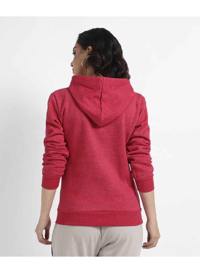 Women's Red Pullover Hoodie With Kangaroo Pockets