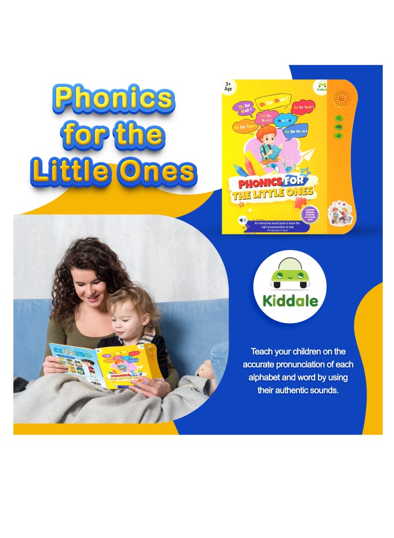 Phonics Sounds Book: Vowels, Consonants, Blends & Syllables | English Learning Toy for 3+ Kids | Musical Songs & Audio Stories