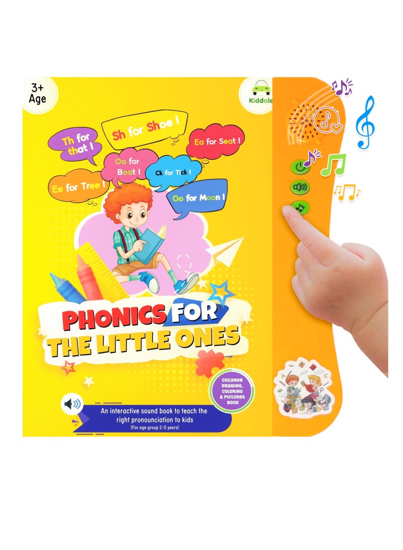 Phonics Sounds Book: Vowels, Consonants, Blends & Syllables | English Learning Toy for 3+ Kids | Musical Songs & Audio Stories