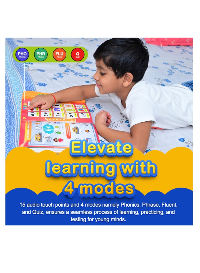 Phonics Sounds Book: Vowels, Consonants, Blends & Syllables | English Learning Toy for 3+ Kids | Musical Songs & Audio Stories