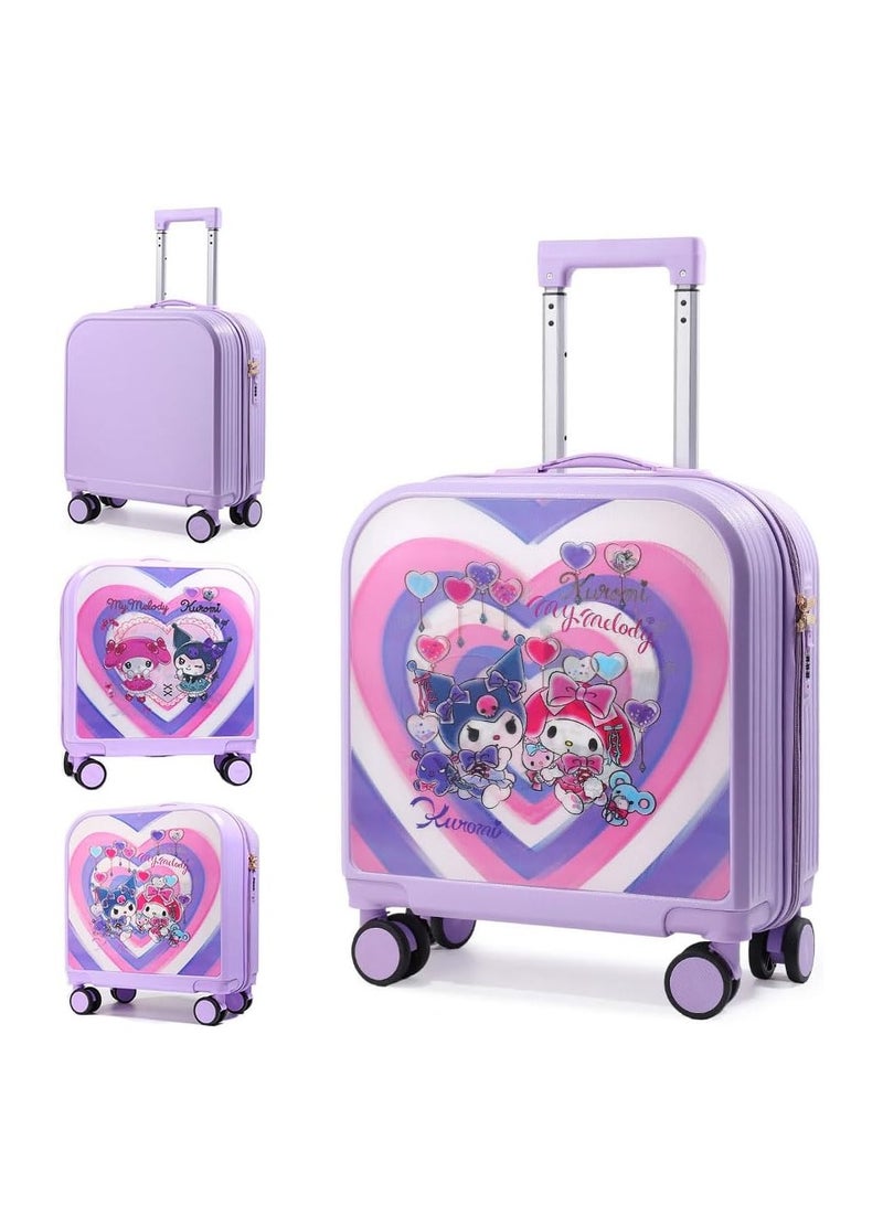 20 Inch Kids Luggage Gradation 3D Cartoon Patterns Children Trolley Suitcase Travel Boys Girls Rolling Luggage Case with Lock Students Teens Wheeled Small Suitcase Carry On Bag for Boarding School (C)