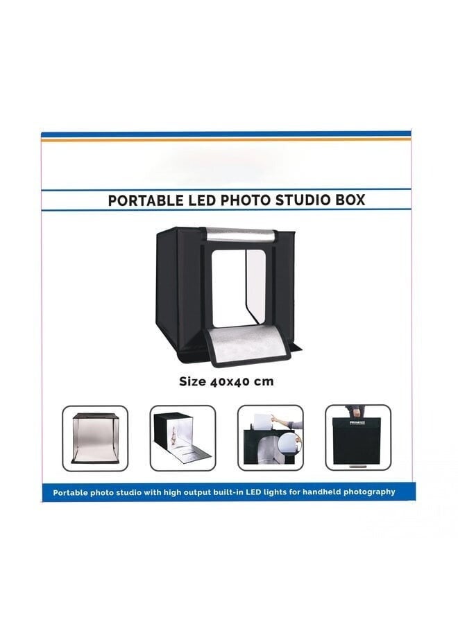 LED Photo Box PB05, 40x40cm, 5500LM, 4 Color Backdrops (Black, Grey, White, Peach), Dimmer, Portable