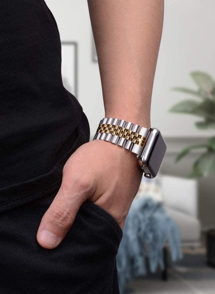 Ultra Thin Stainless Steel Metal Wristband Strap for Apple Watch 42/44/45/49mm, Replacement Bracelet Band Compatible with Apple Watch Series Ultra 8/7/6/5/4/3/2/1/SE