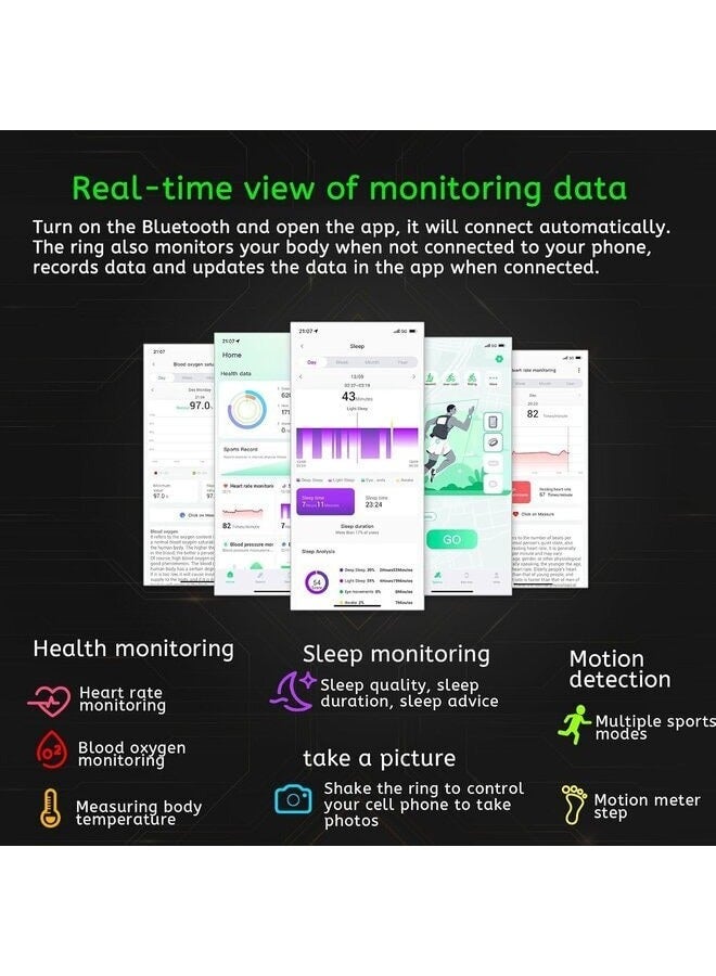 Smart Ring Size 11 20.6mm with Charging Case, Health Fitness Tracker