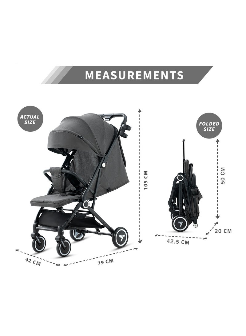 TEKNUM Travel Cabin Stroller with Coffee Cup Holder - Slate Grey