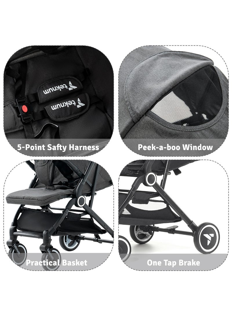 TEKNUM Travel Cabin Stroller with Coffee Cup Holder - Slate Grey