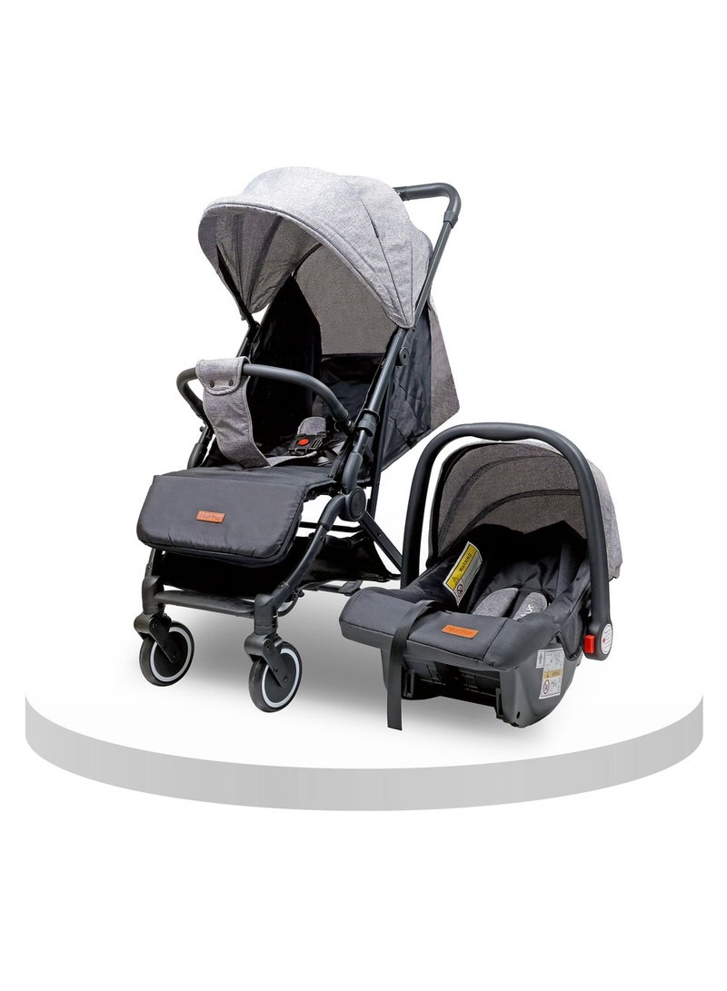 Nurtur Baby travel combo - Stroller with Baby Carrier, Grey