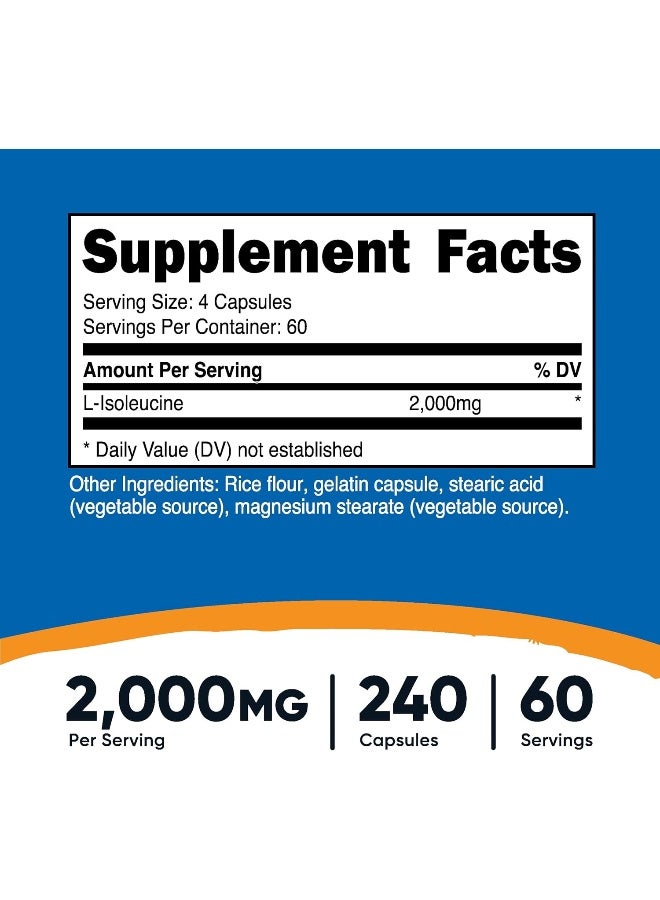 L-Isoleucine 2000Mg Per Serving, 240 Capsules