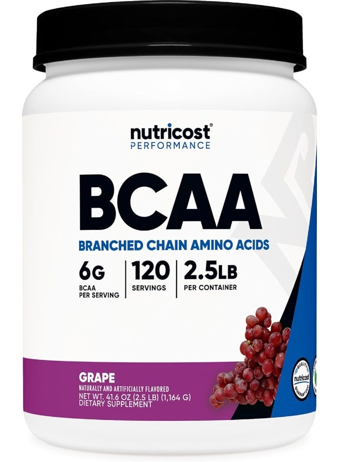 Bcaa Powder Grape, 120 Servings - Gluten Free, Non-Gmo, Vegetarian, Optimal 2:1:1 Ratio