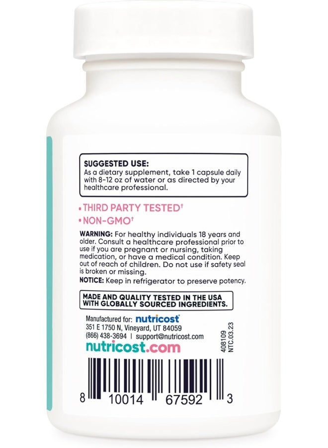 Probiotic For Women 60 Billion Cfu, 60 Capsules, Complex With Acacia Fiber, Uva Ursi, And Cranberry Extract - Non-Gmo And Gluten Free