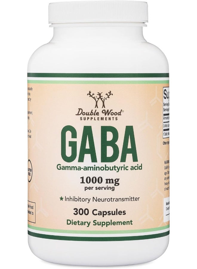 Gaba Supplement 300 Capsules, 1,000Mg Per Serving Promotes Calm, Relaxation, And Sleep Made In The Usa, Vegan Safe, Gluten Free, Non-Gmo