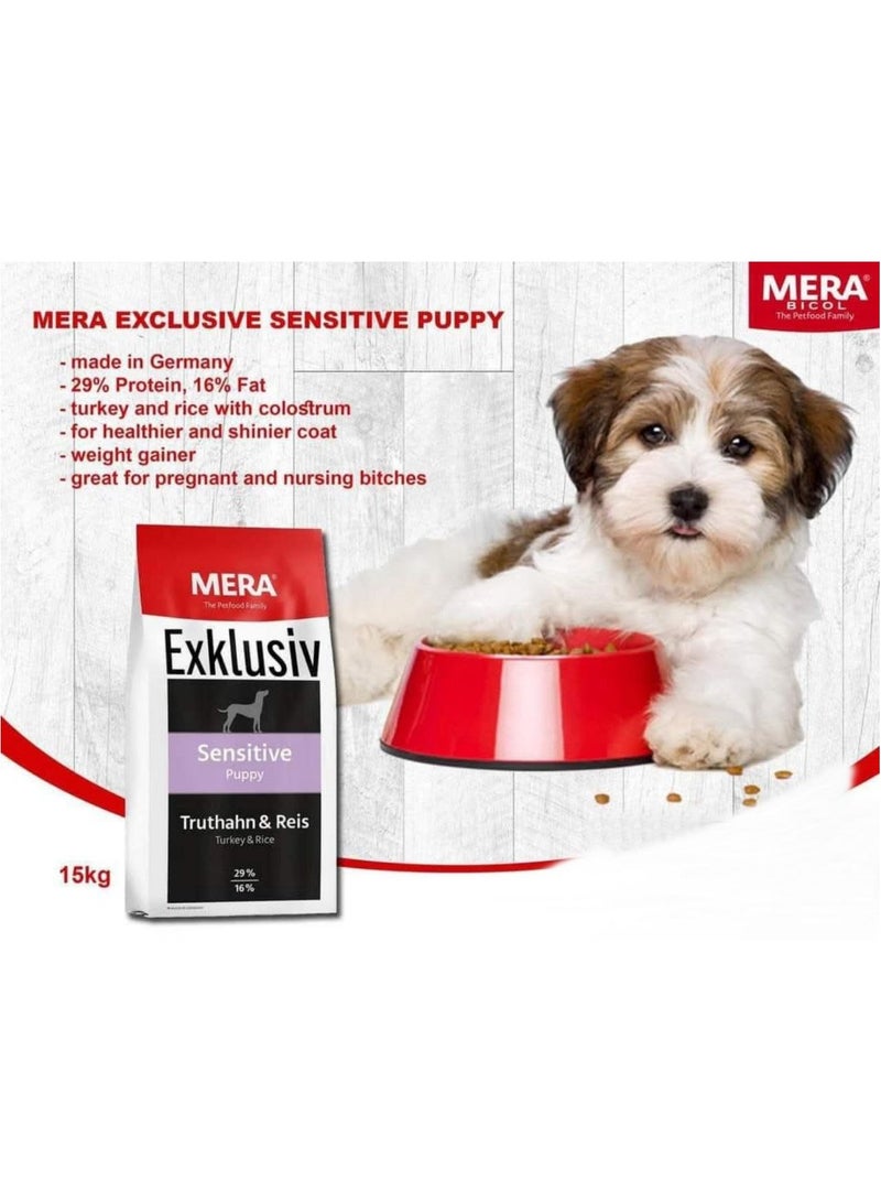 MERA Exklusiv Sensitive Puppy Food - Premium Nutrition for Growing Puppies & Pregnant Dogs 15 kg