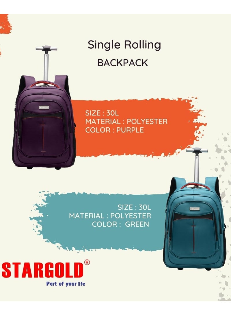 Water Resistance 2 Wheels Casual Trolley Backpack 18 Inch