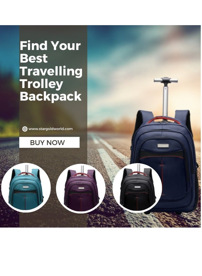 Water Resistance 2 Wheels Casual Trolley Backpack 18 Inch