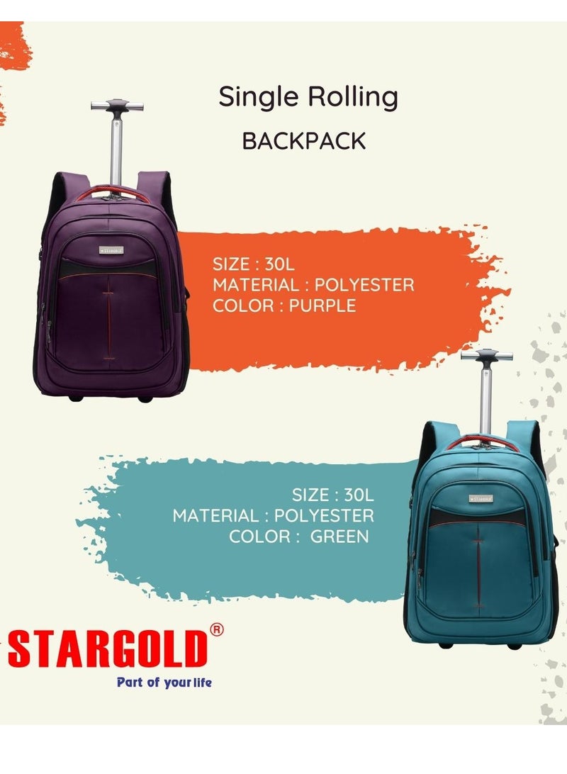 Water Resistance 2 Wheels Casual Trolley Backpack 18 Inch