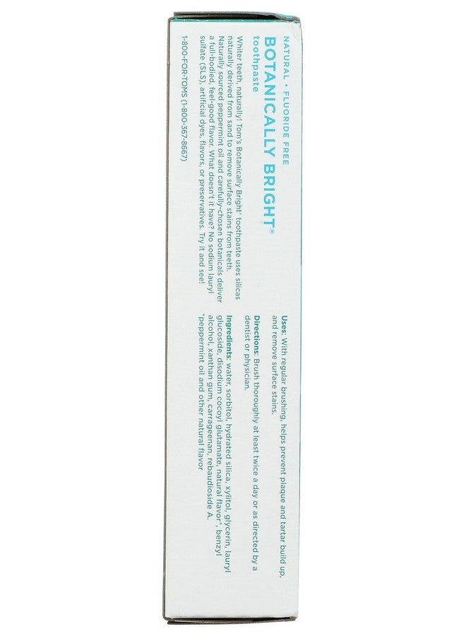 Toms Of Maine Botanically Bright Peppermint Ff Toothpaste, 4 Oz