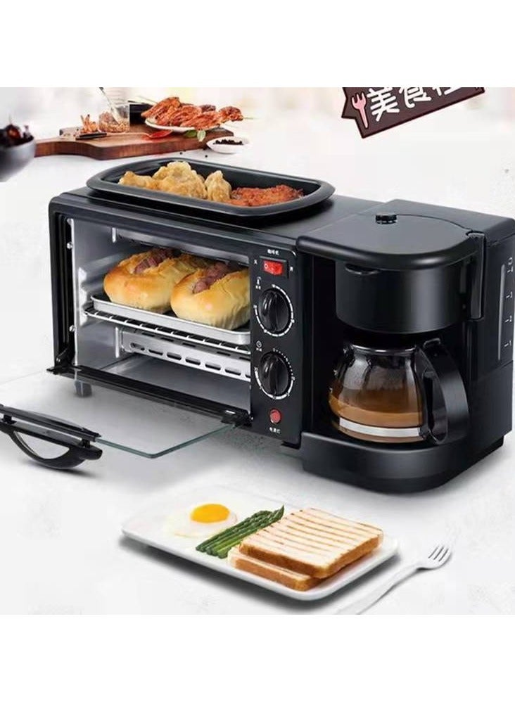 Electric Breakfast Machine 3-in-1 Toaster with Double Heating Pipes, Safe 220V, Multifunctional Household Breakfast Maker