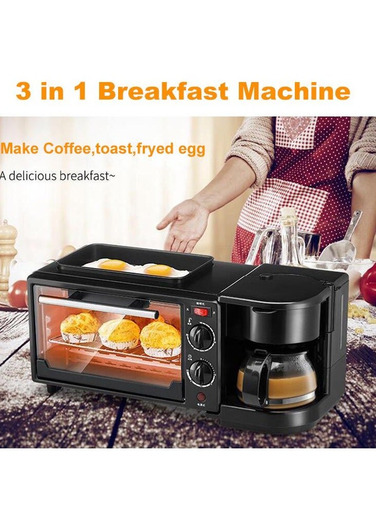 Electric Breakfast Machine 3-in-1 Toaster with Double Heating Pipes, Safe 220V, Multifunctional Household Breakfast Maker