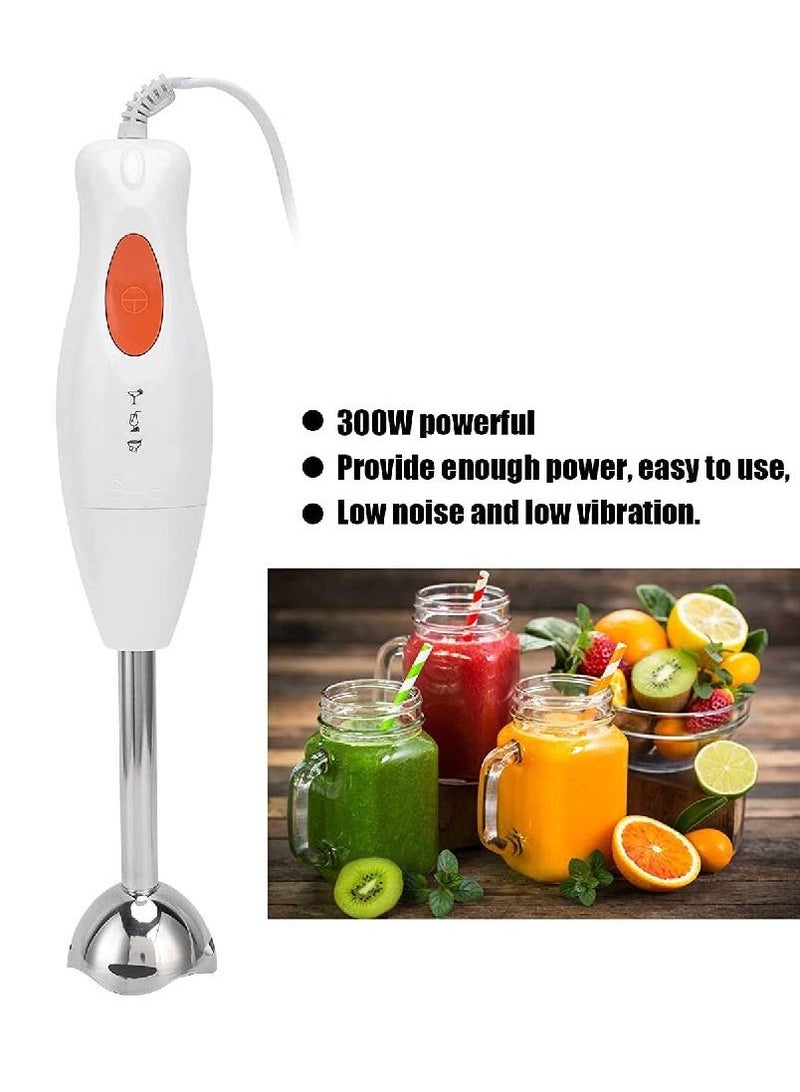 Hand Blender Retro Cream, Immersion Blender Set, Ergonomically Handle Designed, 300 Watts Easily Food, Mixes Sauces, Purees Soups, Smoothies, And Dips, White